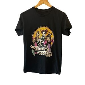 DISNEY HOCUS POCUS Black Graphic Cotton Short Sleeve Casual Tee Shirt S